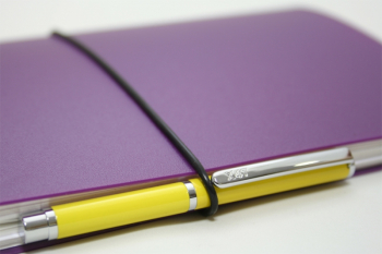 A6 3er HardSkin notebook purple, 3 inlays