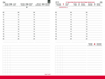 A7 2er HardSkin agenda avec semainier classic 2025, rouge