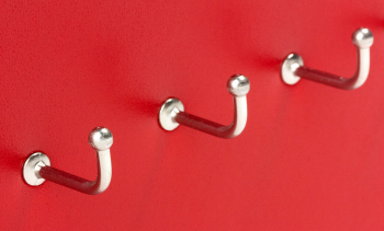 X17 Key hooks 5 Leather red with stitching