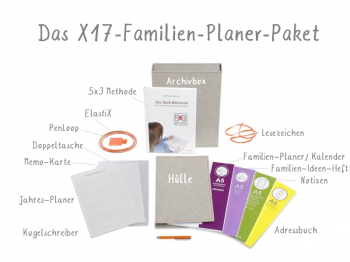 A5 Leder Natur rot XL Familienplaner Komplettpaket 2024-2025