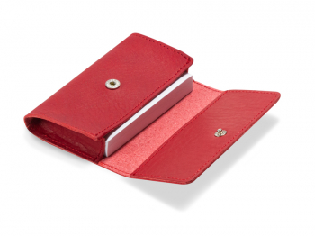 Card Holder nature leather red