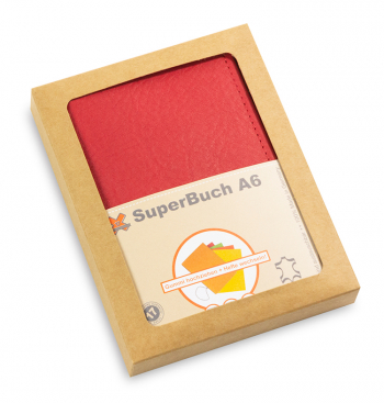 A6 2er Notizbuch Leder natur kastanie in der BOX