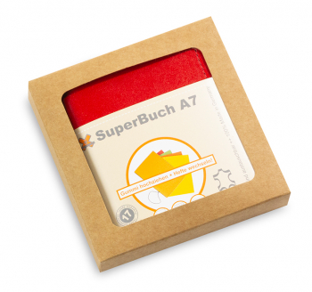 A7 2er cuir lisse rouge avec 2 carnets dans la BOX (L90)