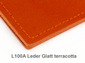 X-Steno cuir lisse terracotta avec 1 carnet de notes (L100A)