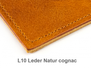 A5 2er cookbook leather nature cognac, 2 inlays (L10)