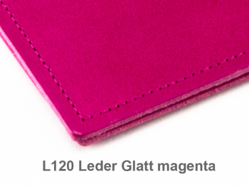 A5 1er Notizbuch Leder glatt magenta
