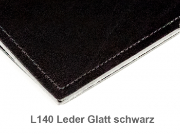 A5 1er Notizbuch Leder glatt schwarz