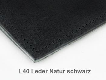A6 2er leather nature black, 2 inlays (L40)