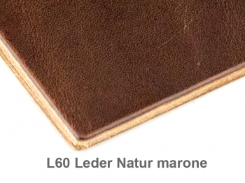 A6 1er leather nature dark brown, 1 inlay (L60)