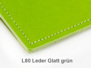 X-Steno Leder glatt grün mit 1 Einlage
