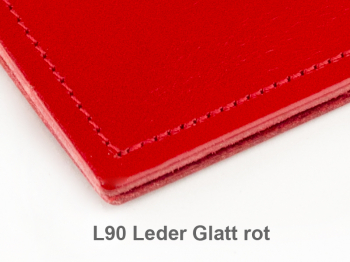 A4+ 1er Leder glatt rot mit 1 x Notizen und Doppeltasche
