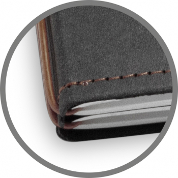 A6 3er notebook Texon black / brown, 3 inlays (L210)