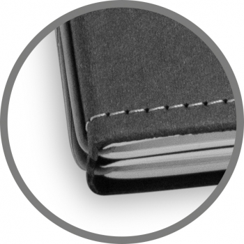 A6 2er Notizbuch Texon schwarz / grau mit Notizenmix und Doppeltasche