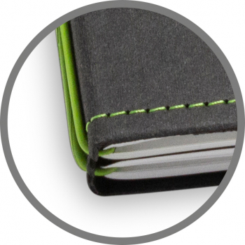 A6 2er notebook Texon black / green, 2 inlays (L210)