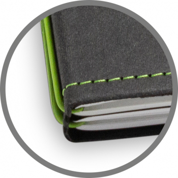A6 3er notebook Texon black / green, 3 inlays (L210)