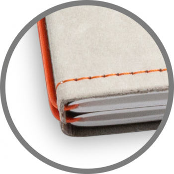 A6 3er notebook Texon stone / orange, 3 inlays  (L200)