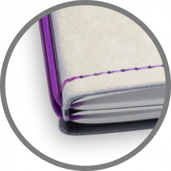 A6 3er notebook Texon stone / purple, 2 inlays  (L200)