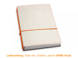 A5 Hülle 4er Texon stone/orange inkl. ElastiXs