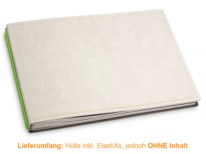 A5+ Landscape Cover for 3 inlays, Texon stone/green incl. ElastiXs (L200)