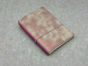 A5 3er cuir velours, rouge scintillant, ElastiXs mix, carnet mix