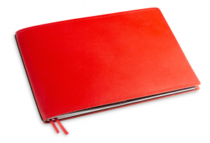 A5+ Landscape 1er notebook smooth leather red, 1 inlay (L90)