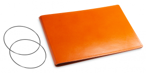 A5+ Landscape Cover for 2 inlays, leather smooth terracotta incl. ElastiXs (L100A)