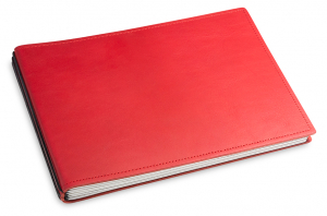 A5+ Panorama 3er cuir nature rouge semainier classic 2025 avec 1 carnet de notes (L20)