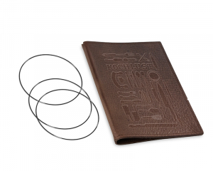 A5 2er couverture carnet de recettes cuir foulonné marron pour 2 carnets de notes (L30)
