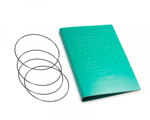 A5 4er cookbook cover Lefa turquoise green, for 4 inlays
