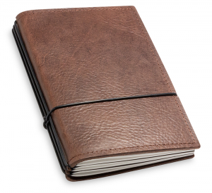 A6 3er leather nature with weekly calendar 2024, chestnut (L30)