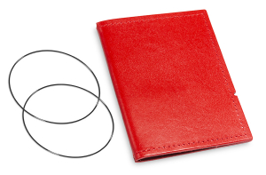 A7 Cover for 1 inlay, leather smooth red incl. ElastiXs (L90)