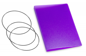 A7 Couverture pour 2 carnets, HardSkin violet clair, ElastiXs inclus