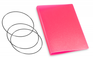 A7 Cover for 2 inlays, HardSkin raspberry incl. ElastiXs