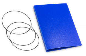 A7 Couverture pour 2 carnets, HardSkin bleu roi, ElastiXs inclus