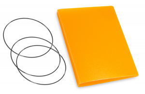 A7 Couverture pour 2 carnets, HardSkin mandarine, ElastiXs inclus