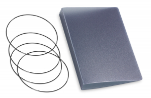 A7 Cover for 3 inlays, HardSkin ash grey incl. ElastiXs