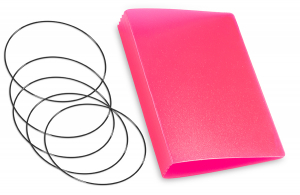 A7 Couverture pour 4 carnets, HardSkin rose, ElastiXs inclus
