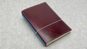 A5 4er cuir lisse, rouge bordeaux, ElastiXs bleu et gris, mix