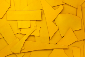 Leather scraps - smooth leather satin-gloss yellow