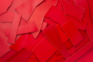 Leather scraps - smooth leather satin-gloss red
