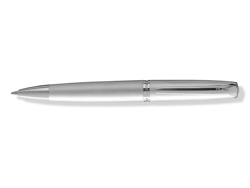 Pen N°1: ball pen, smooth steel, 10,5 cm