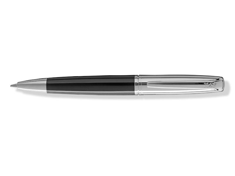 Pen N°1: ball pen, chrome/black, 10,5 cm