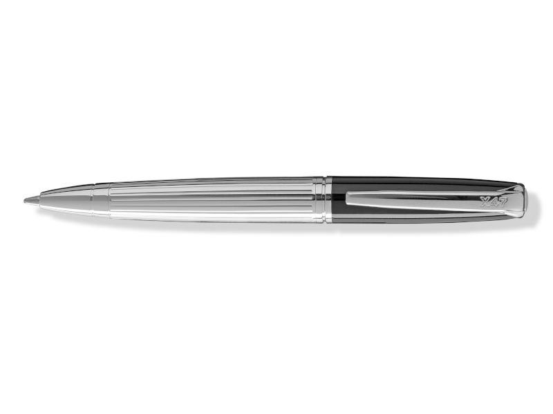 Pen N°1: ball pen, black/chrome, 10,5 cm