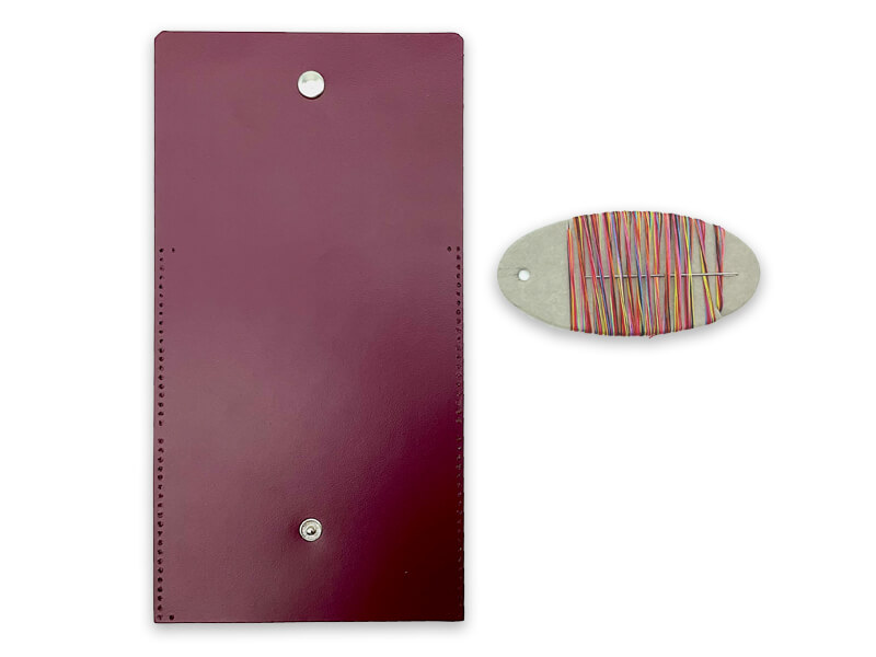 DIY Kartenhalter / kleine Börse – Lefa bordeauxviolett
