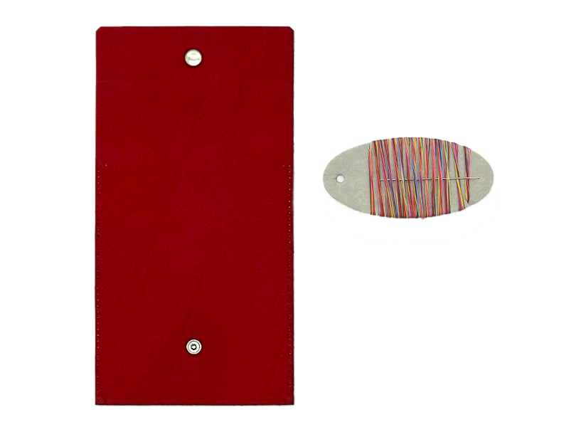 DIY Kartenhalter / kleine Börse – Leder Natur rot