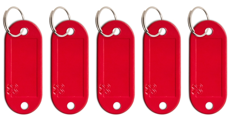 Portes-clés étiquette Lefa rouge, 5 unités/paquet