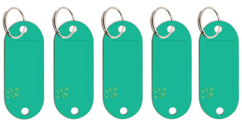 Portes-clés étiquette Lefa vert turquoise, 5 unités/paquet