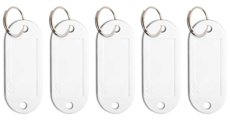 Portes-clés étiquette Lefa blanc, 5 unités/paquet