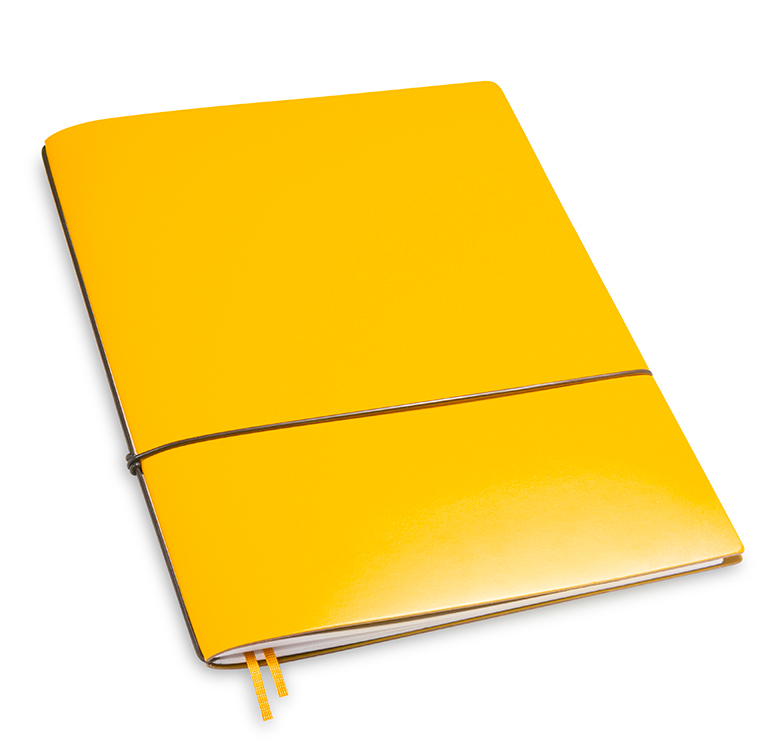 A4+ 1er Lefa jaune avec un carnet de notes et une double pochette (L240)