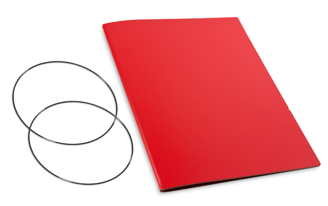 A4+ Couverture pour 1 carnet, Lefa rouge, ElastiXs inclus (L160)